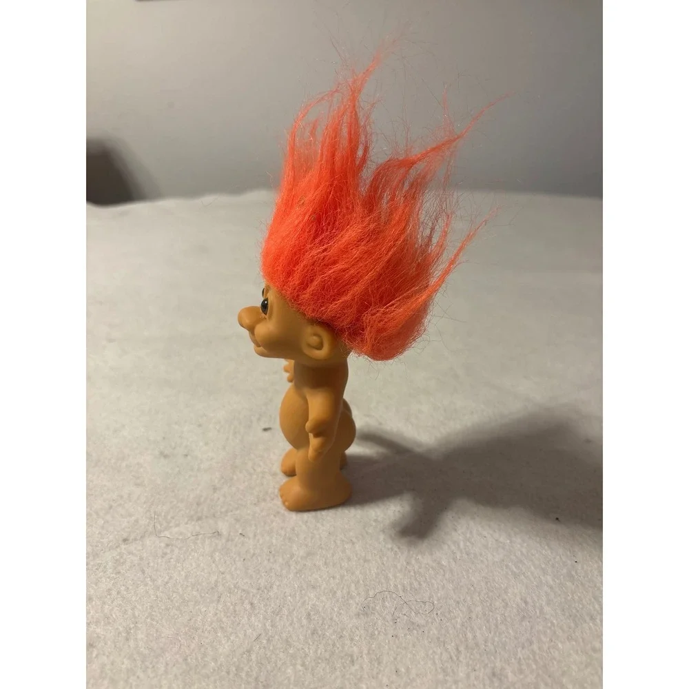 Vintage Russ‎ Berrie Troll Doll Orange Hair Nude Vinyl Figure Item 18600 3 Inch